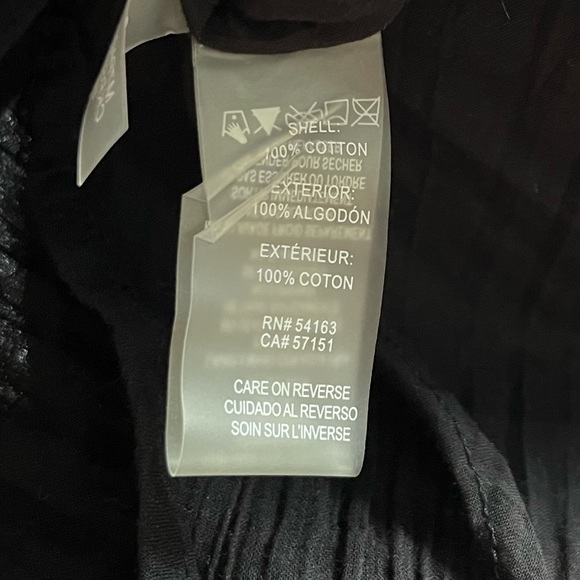 Calvin Klein Off the Shoulder Black and Gold Blouse with Lace Up Detail - Picture 16 of 16